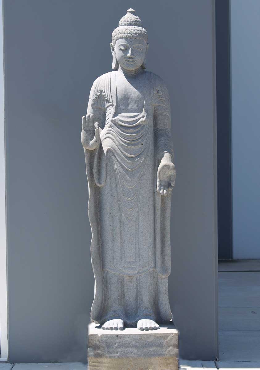 Large Stone Standing Buddha 92"